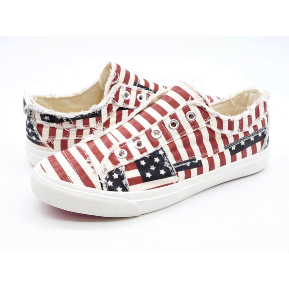 Corkys Shoes Corkys Babalu Womens 6 Sneakers American Flag Print